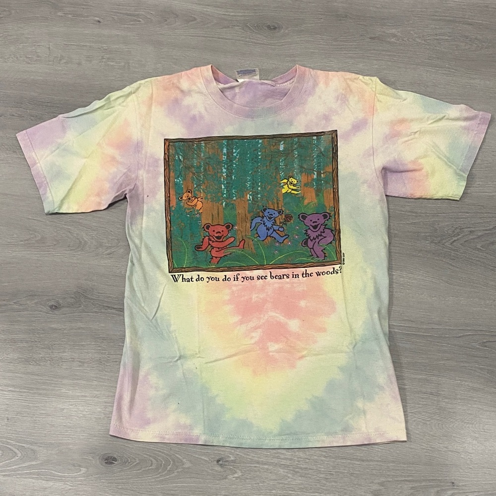 The Greatful Dead Multicolor Tie-Dye Tee with Bear Design